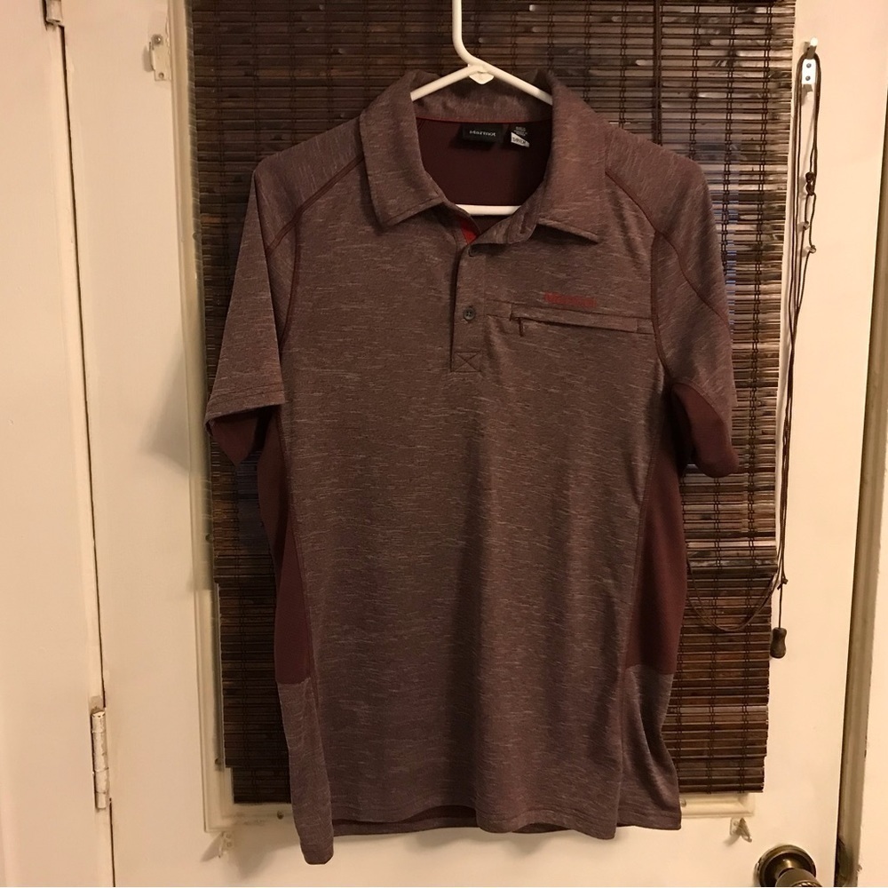 Marmot Polo Shirt Mens Medium Short Sleeve Button Casual